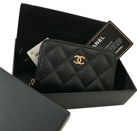 chanel au card holder|Chanel card holder zipped.